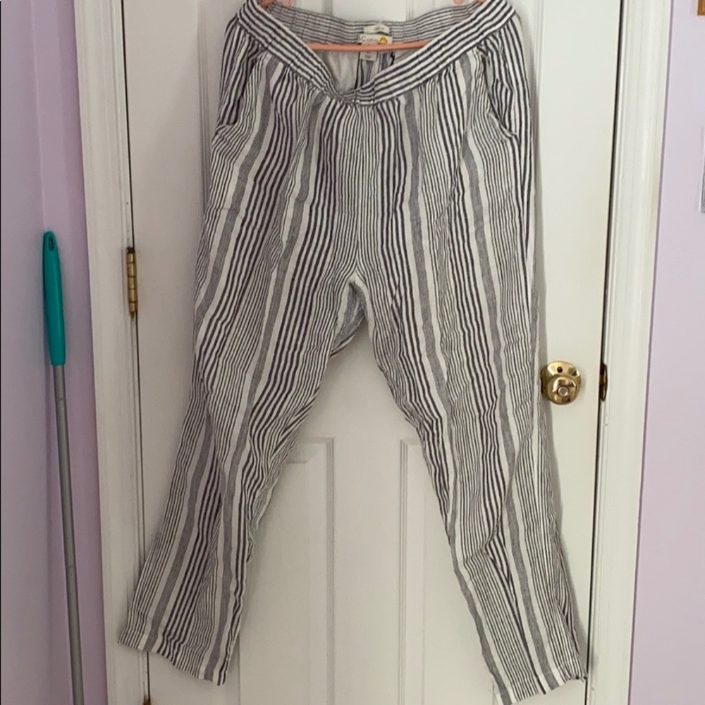 Striped linen pants